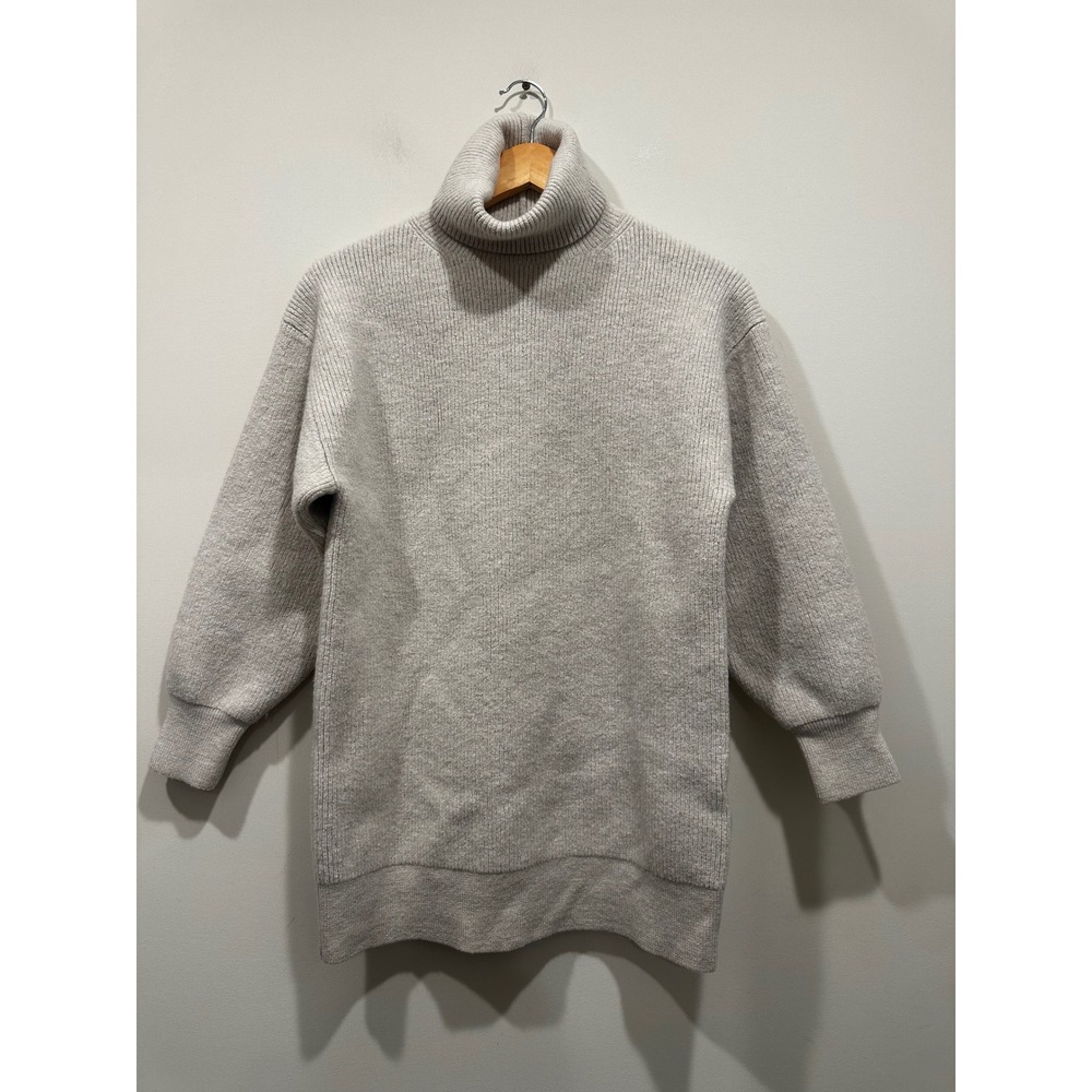 Babaton Aritzia 100% Merino Wool Turtleneck Sweater Heathered Beige Small 80044